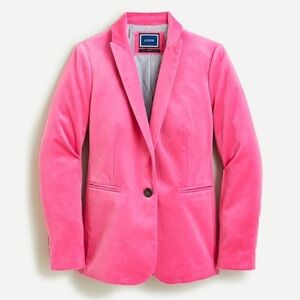 J. Crew Parke Bright Begonia Velvet Blazer Sz.0 NWT
